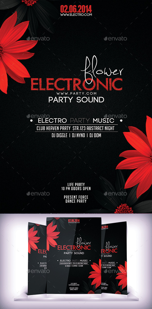 GraphicRiver Electronic Floral Flyer 9159580 GraphicRiver Electronic Floral Flyer 9159580