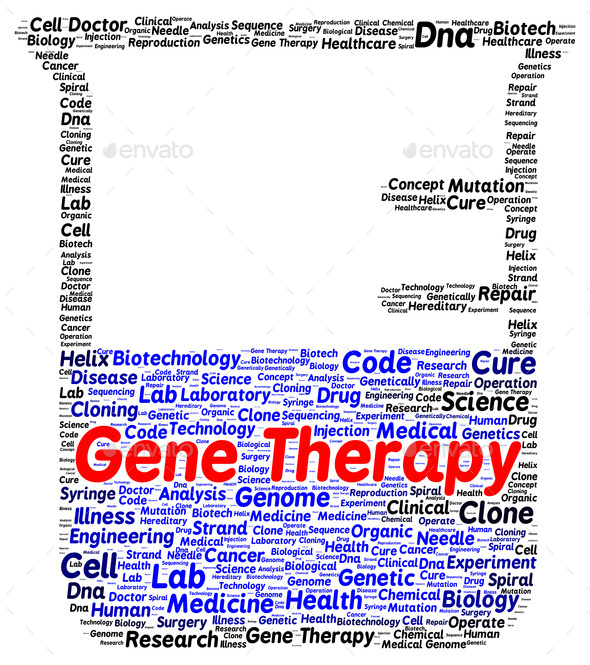 Gene therapy word cloud shape