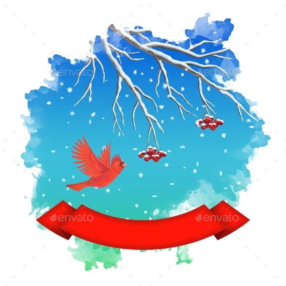 GraphicRiver Watercolor Splash Winter Landscape 9160479 GraphicRiver Watercolor Splash Winter Landscape 9160479
