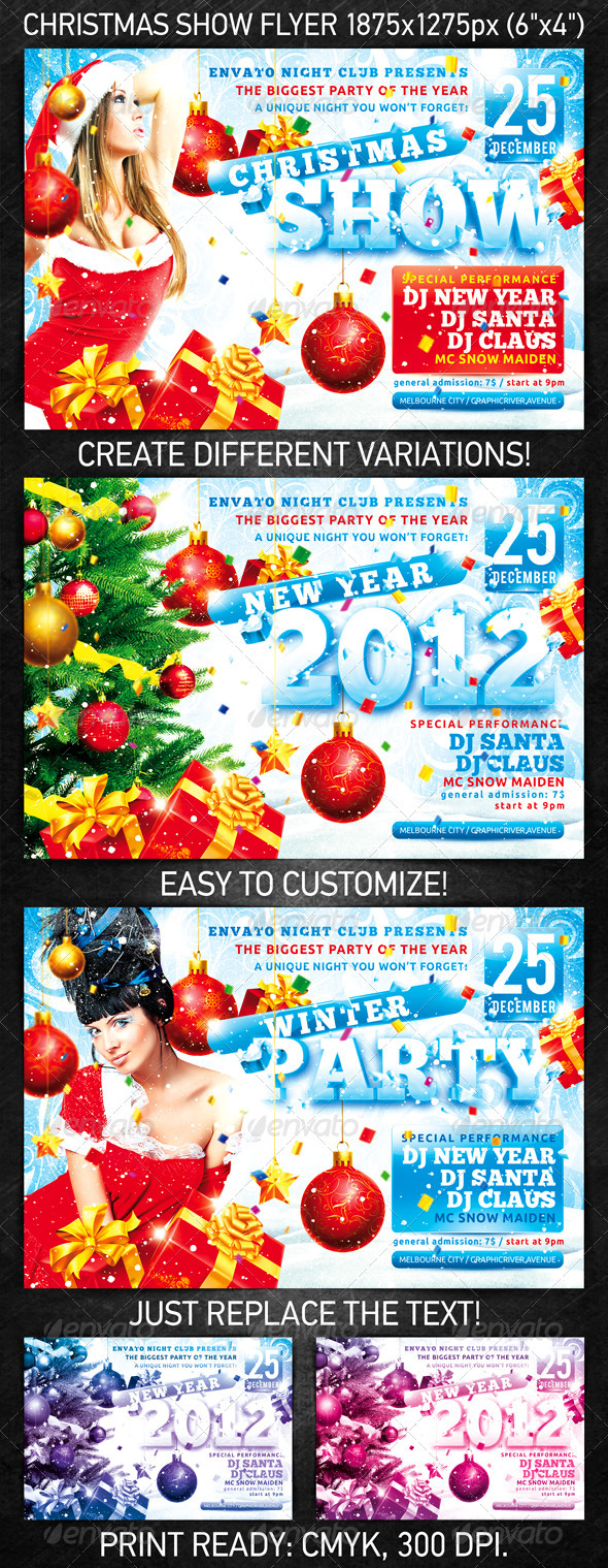 Christmas Show Flyer - Clubs & Parties Events