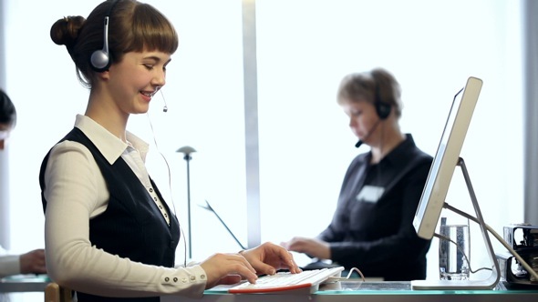 Women Working at a Call Centre Women Working at a Call Centre