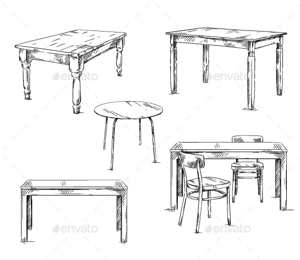 GraphicRiver Set of Hand Drawn Tables Vector Illustration 9161802 GraphicRiver Set of Hand Drawn Tables Vector Illustration 9161802