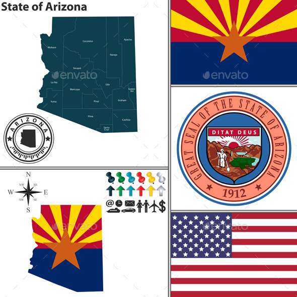 GraphicRiver Map of state Arizona USA 9163287 GraphicRiver Map of state Arizona USA 9163287