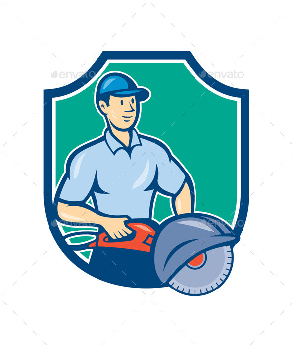 GraphicRiver Construction Worker Concrete Saw Consaw Cartoon 9164607 GraphicRiver Construction Worker Concrete Saw Consaw Cartoon 9164607