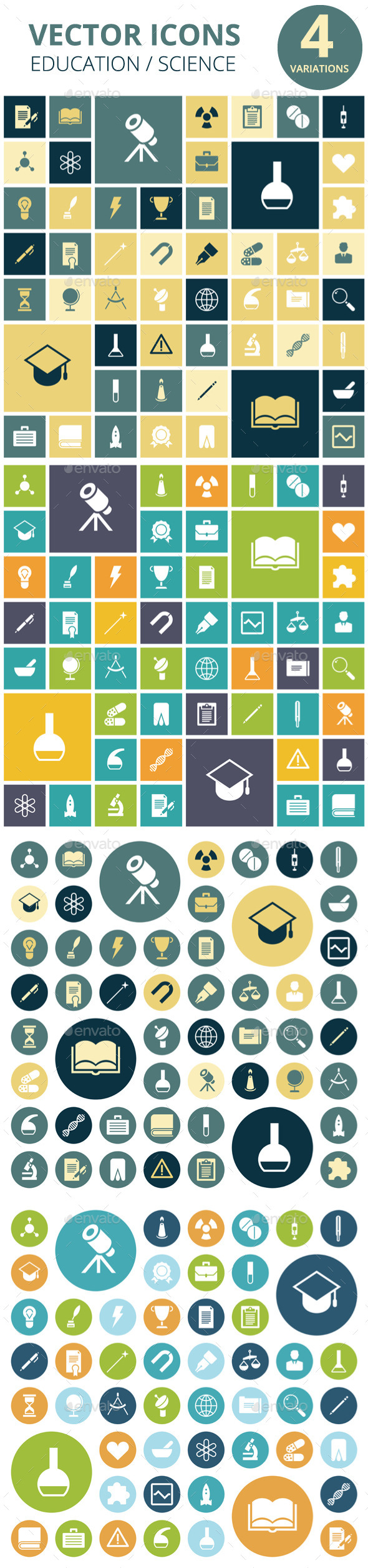 GraphicRiver Flat Design Icons for Education and Medical 9115029 GraphicRiver Flat Design Icons for Education and Medical 9115029