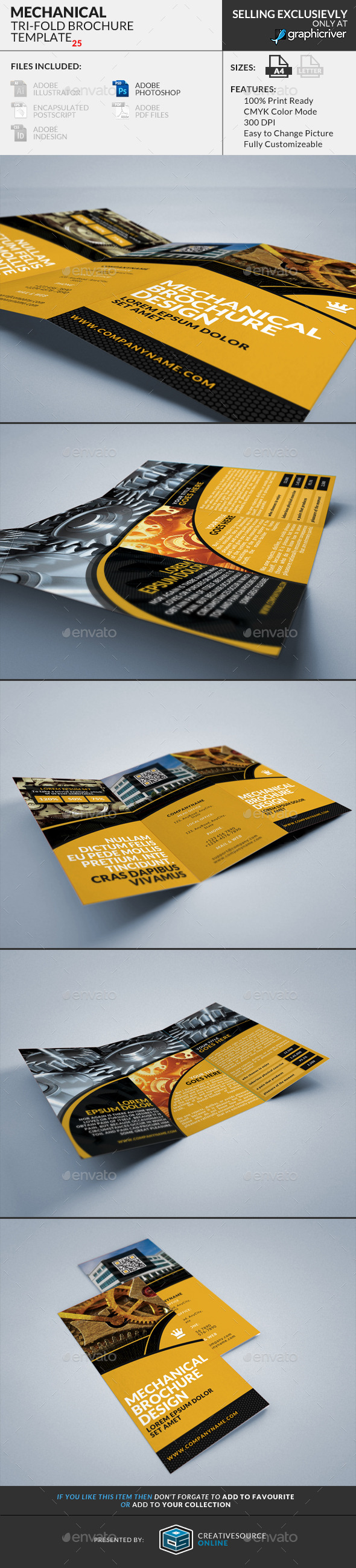 Trifold Brochure 25 : Mechanical (Corporate)