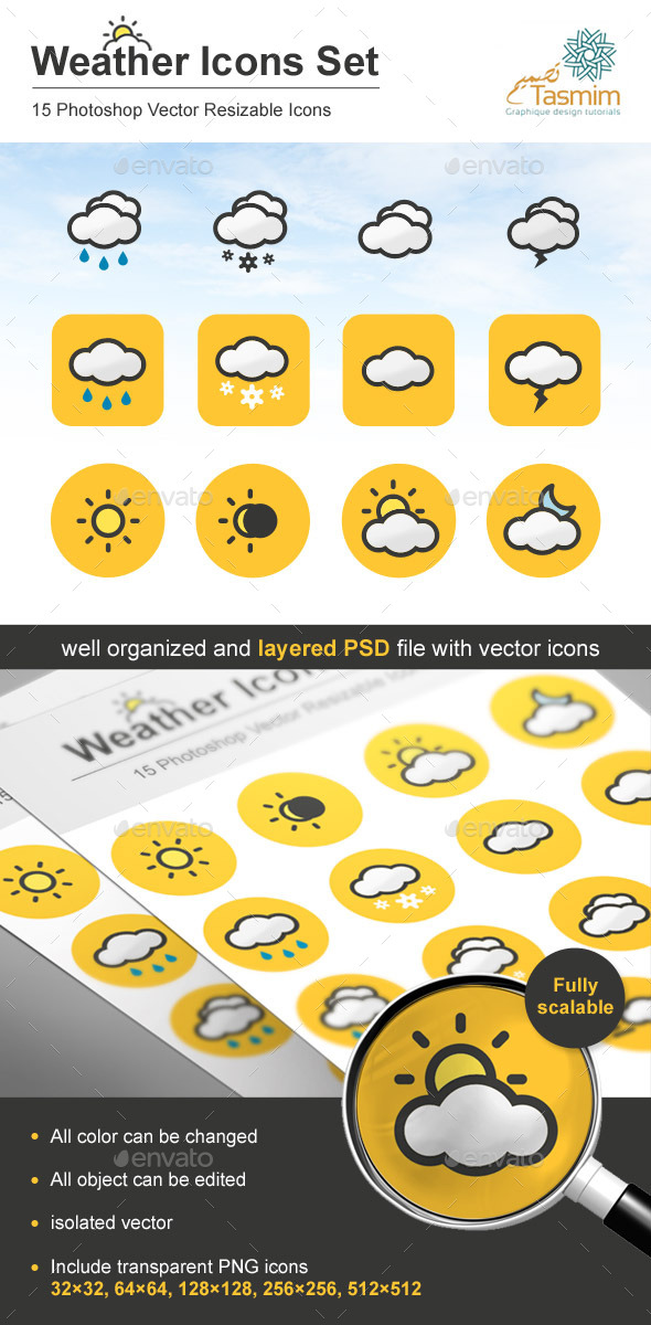 GraphicRiver Weather Icons Set 9166338 GraphicRiver Weather Icons Set 9166338
