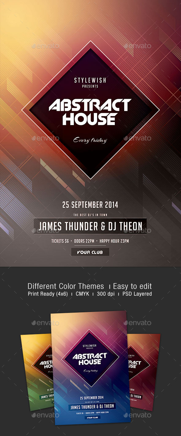 Abstract House Flyer - Clubs & Parties Events
