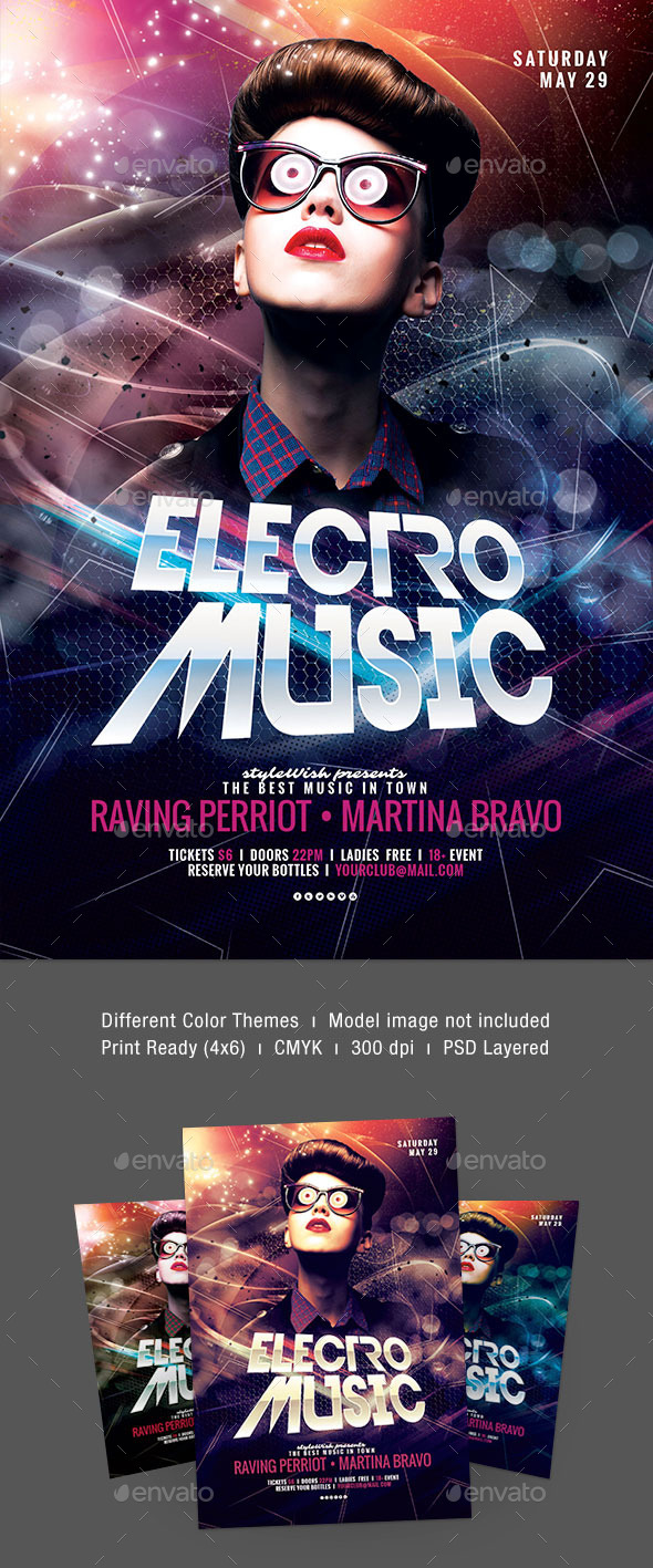 Electro Music Flyer - Clubs & Parties Events