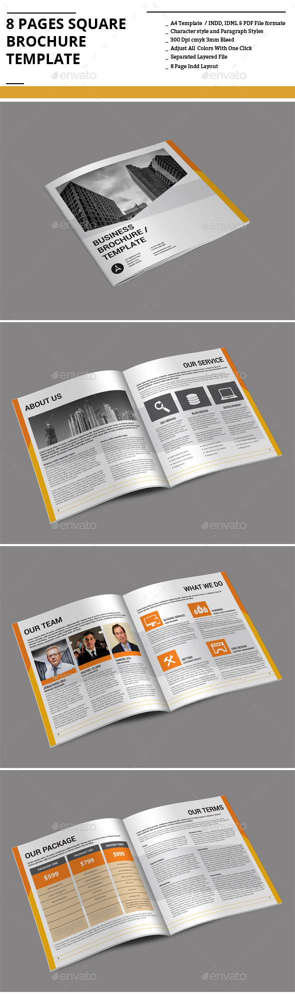 8 Pages Square Brochure Template (Corporate)