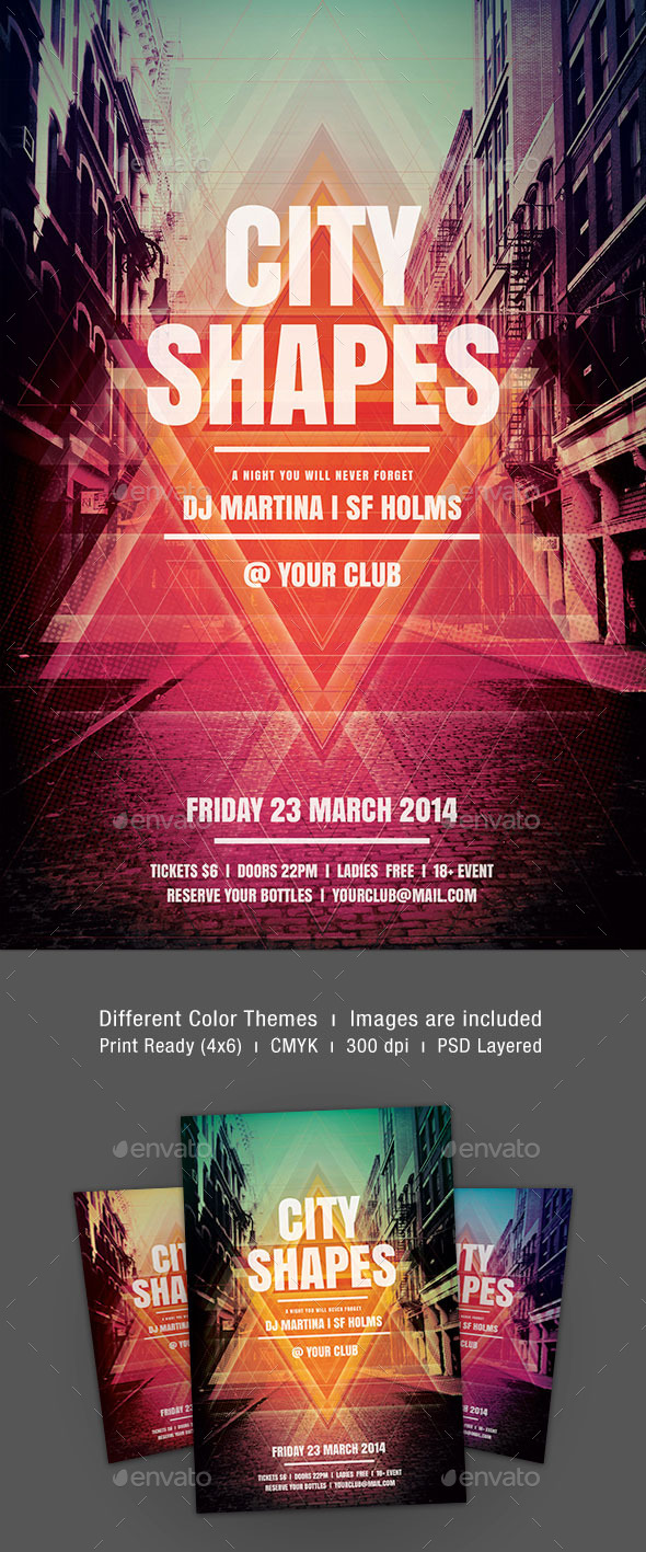 City Shapes Flyer - Clubs & Parties Events