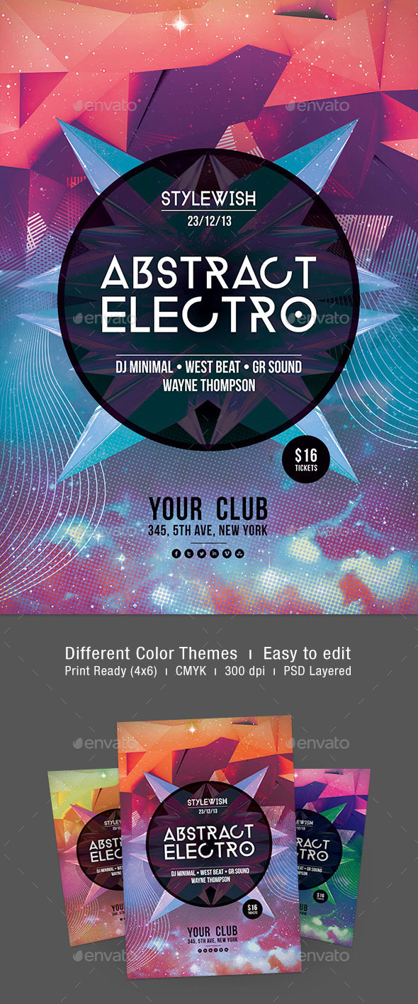 Abstract Electro Flyer - Clubs & Parties Events