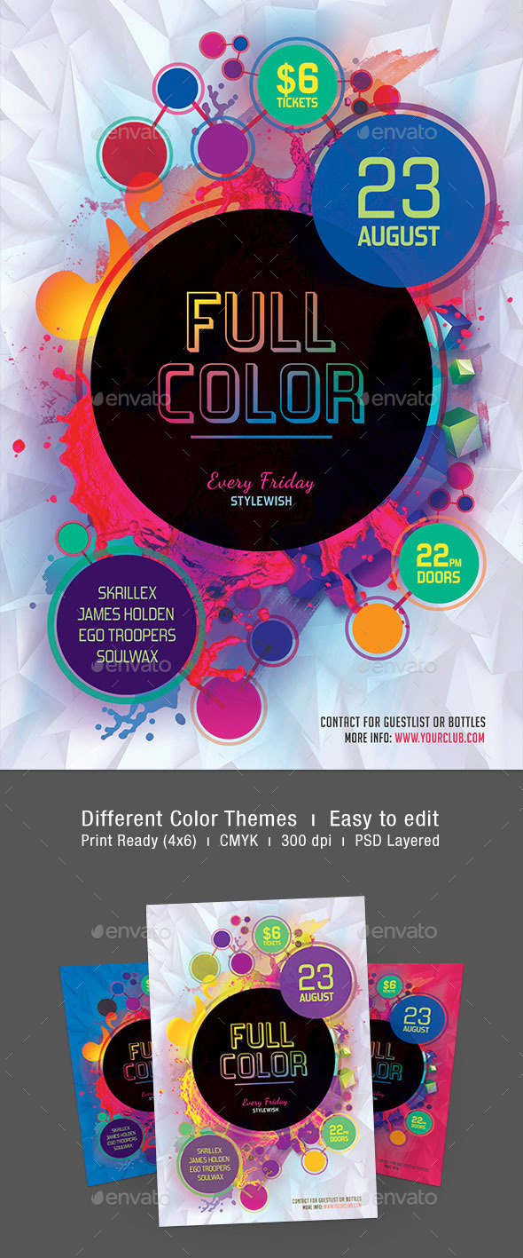 Full Color Flyer - Clubs & Parties Events