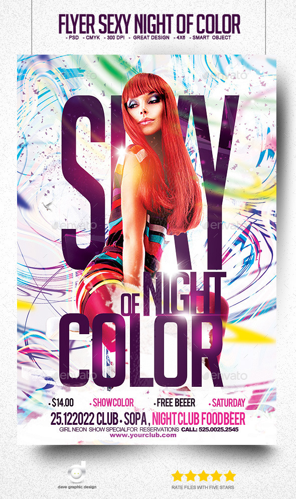 Flyer Sexy Night of Color (Clubs & Parties)