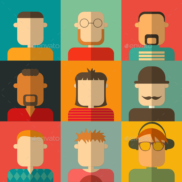 GraphicRiver People Flat Icons 9170409 GraphicRiver People Flat Icons 9170409