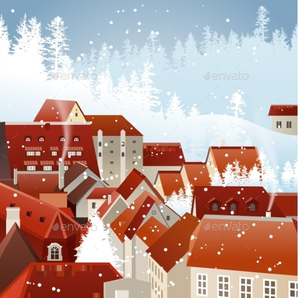 GraphicRiver Winter City Landscape 9175544 GraphicRiver Winter City Landscape 9175544