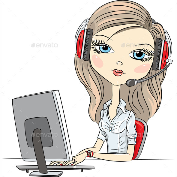 GraphicRiver Girl Telephone Operator 9177092 GraphicRiver Girl Telephone Operator 9177092