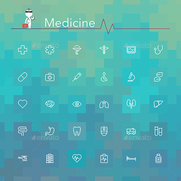 GraphicRiver Medicine Line Icons 9177261 GraphicRiver Medicine Line Icons 9177261