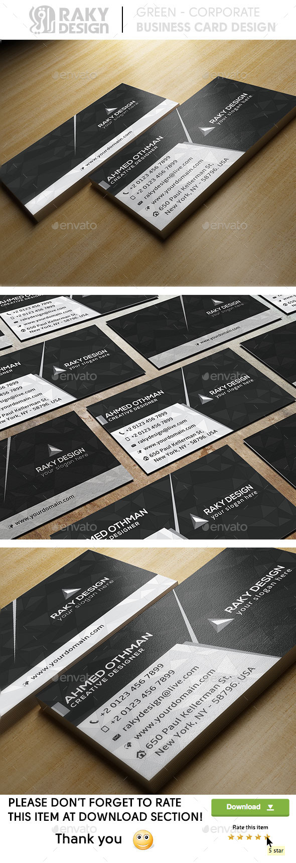 Black Abstract Business Card (Corporate)