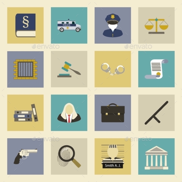 GraphicRiver Law and Justice Flat Icons Set 9177878 GraphicRiver Law and Justice Flat Icons Set 9177878