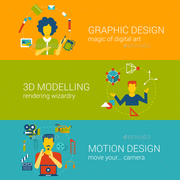 GraphicRiver Design Process Professions Concept Flat Set Vector Infographics 9182805 GraphicRiver Design Process Professions Concept Flat Set Vector Infographics 9182805