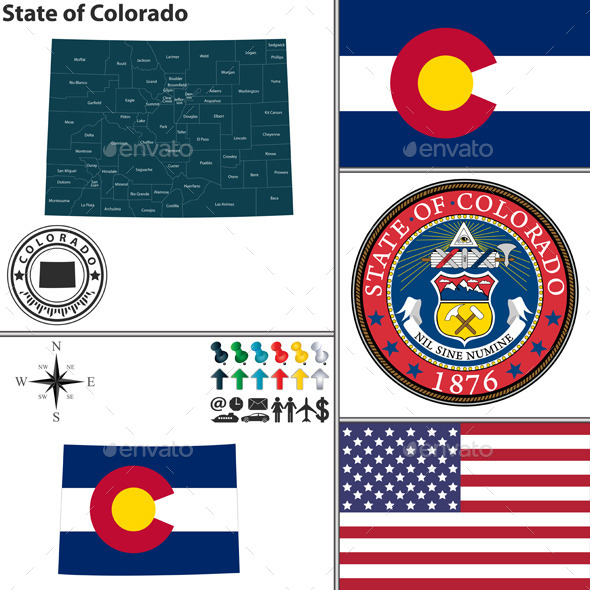 GraphicRiver Map of State Colorado USA 9182876 GraphicRiver Map of State Colorado USA 9182876