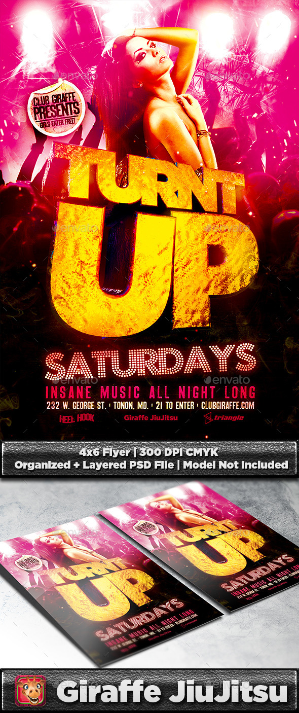 TURNT UP Flyer Template (Clubs & Parties)