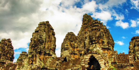 Bayon Temple Zoom Time Lapse Bayon Temple Zoom Time Lapse