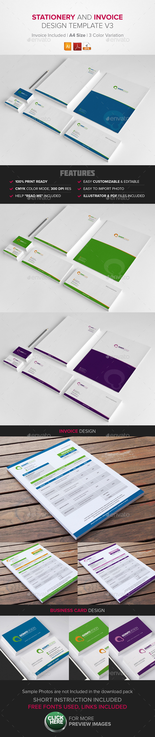 Stationery & Invoice Design Template v3