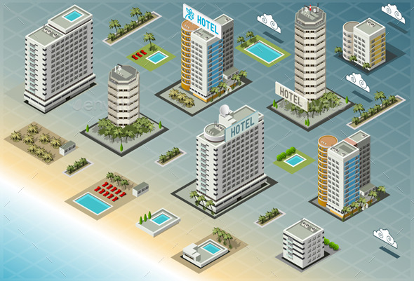 GraphicRiver Isometric Seaside Buildings 9186265 GraphicRiver Isometric Seaside Buildings 9186265