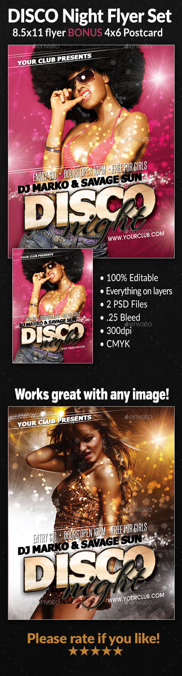 Disco Night Flyer Set (Clubs & Parties)