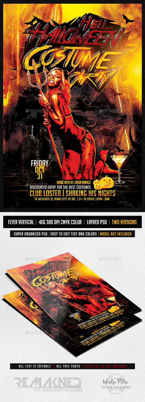 Hell Halloween Costume Party | Flyer Template PSD (Events)