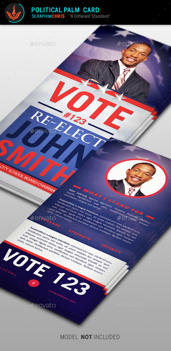 Re-Election Palm Card Template (Corporate)