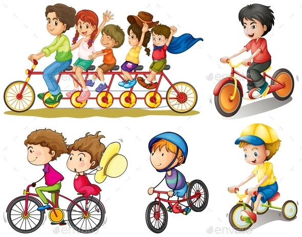 GraphicRiver A Group of People Biking 9188742 GraphicRiver A Group of People Biking 9188742