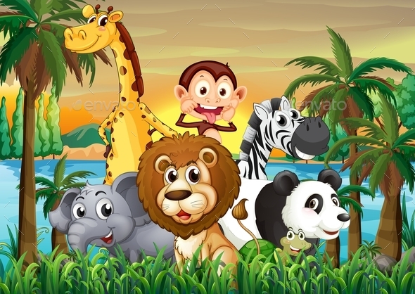 Animals at the Riverbank Animals at the Riverbank