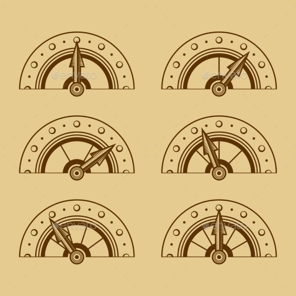 GraphicRiver Set of Indicators in Retro Style 9189530 GraphicRiver Set of Indicators in Retro Style 9189530