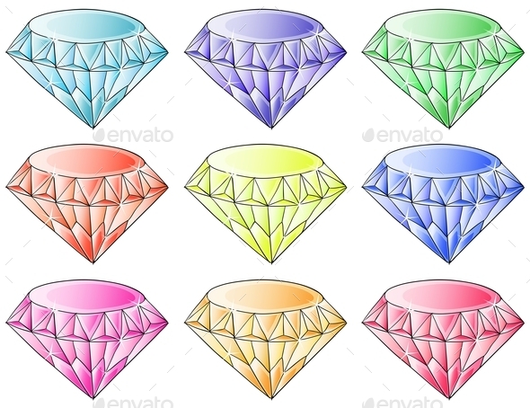 GraphicRiver Different Colors of Diamonds 9190374 GraphicRiver Different Colors of Diamonds 9190374