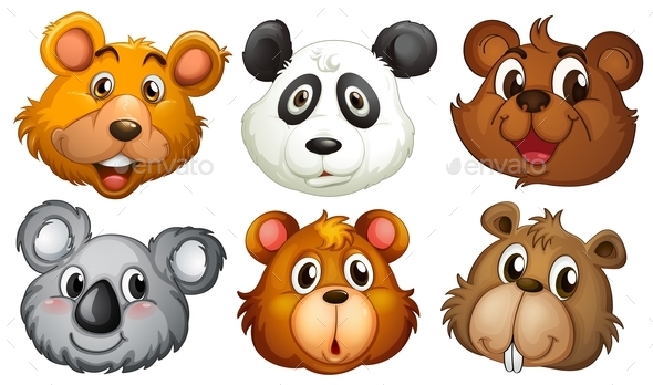 GraphicRiver Six Heads of Bears 9190926 GraphicRiver Six Heads of Bears 9190926