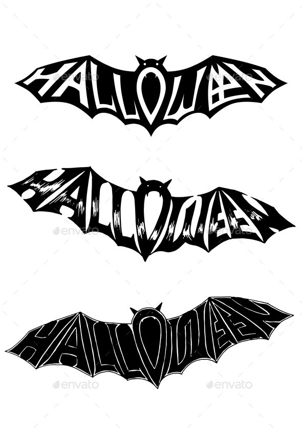 GraphicRiver Title Halloween in the Form of a Bat 9192142 GraphicRiver Title Halloween in the Form of a Bat 9192142