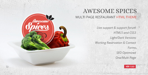 ThemeForest Awesome Spice Restaurant Cafe HTML Template 9194101 ThemeForest Awesome Spice Restaurant Cafe HTML Template 9194101