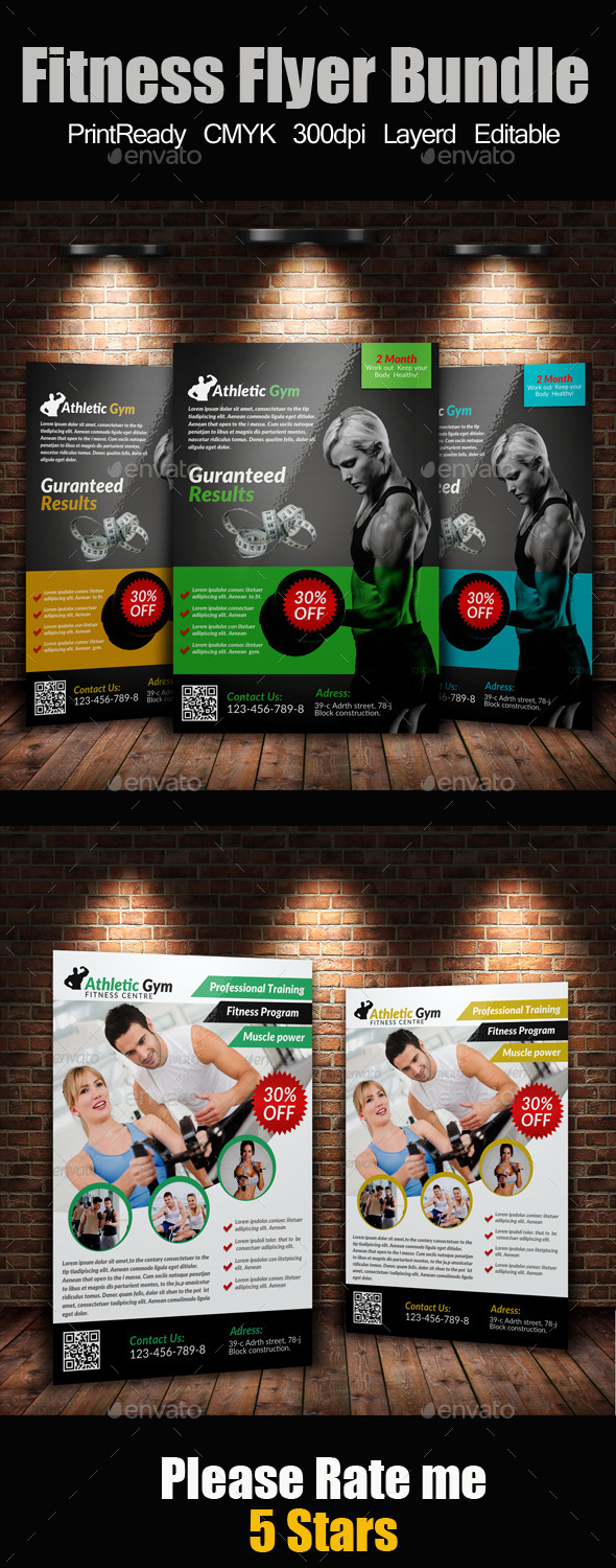 A4 Body Fitness Flyers Bundle