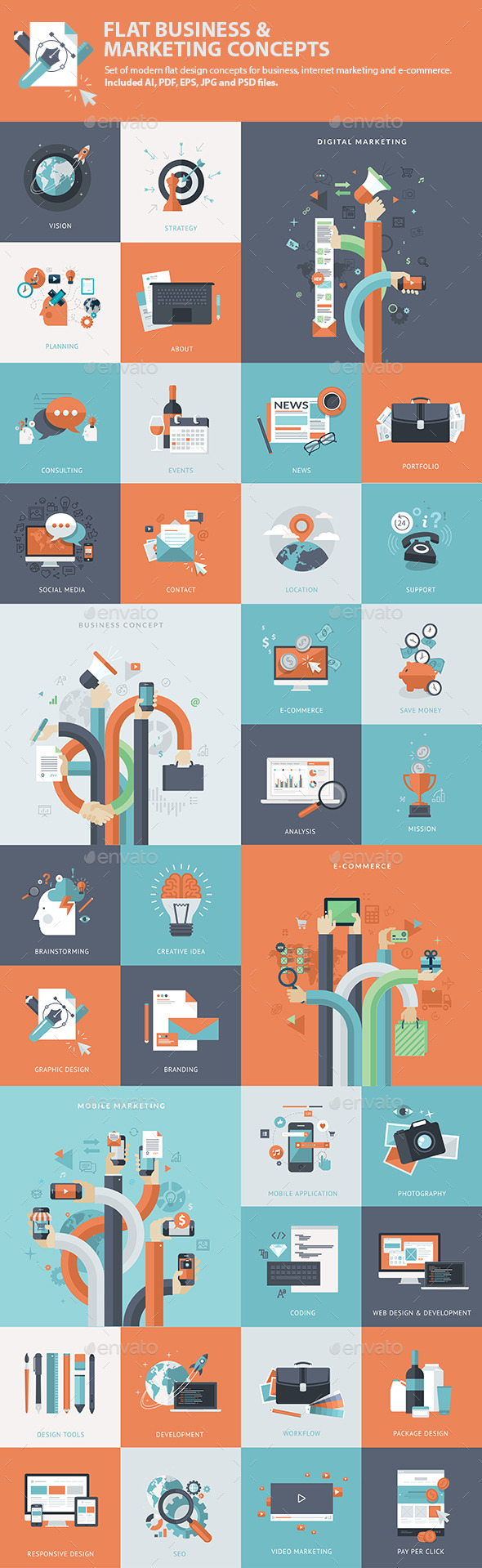 GraphicRiver Set of Flat Business & Marketing Concepts 9195304 GraphicRiver Set of Flat Business & Marketing Concepts 9195304