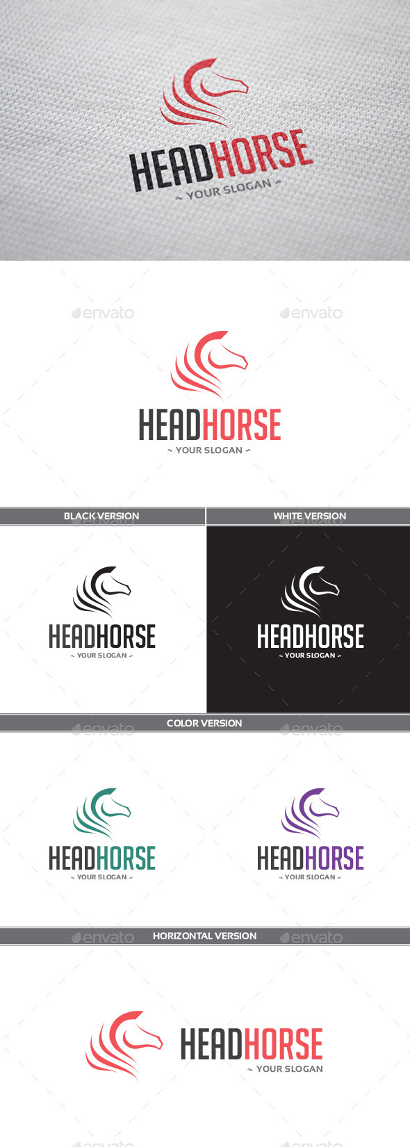 GraphicRiver HeadHorse Logo 9195771 GraphicRiver HeadHorse Logo 9195771