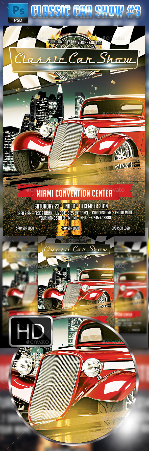 GraphicRiver Classic Car Show flyer #3 9197244 GraphicRiver Classic Car Show flyer #3 9197244