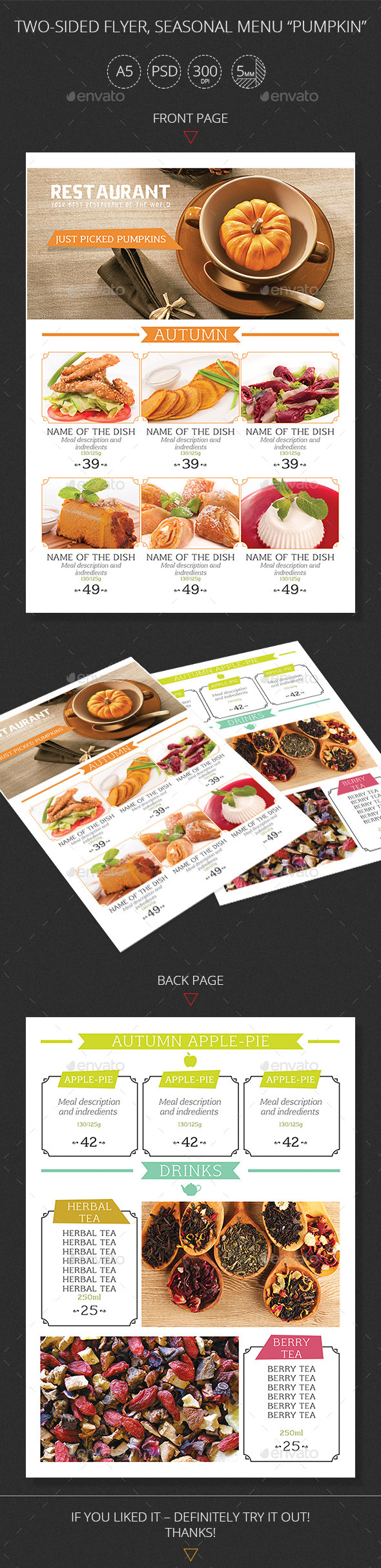 GraphicRiver Two-sided Flyer Seasonal Menu GraphicRiver Two-sided Flyer Seasonal Menu
