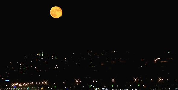 Full Moon and City Traffic Full Moon and City Traffic
