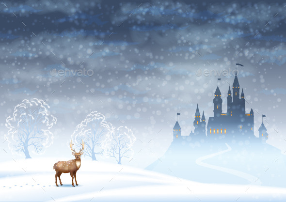 GraphicRiver Christmas Landscape Winter Castle 9199282 GraphicRiver Christmas Landscape Winter Castle 9199282