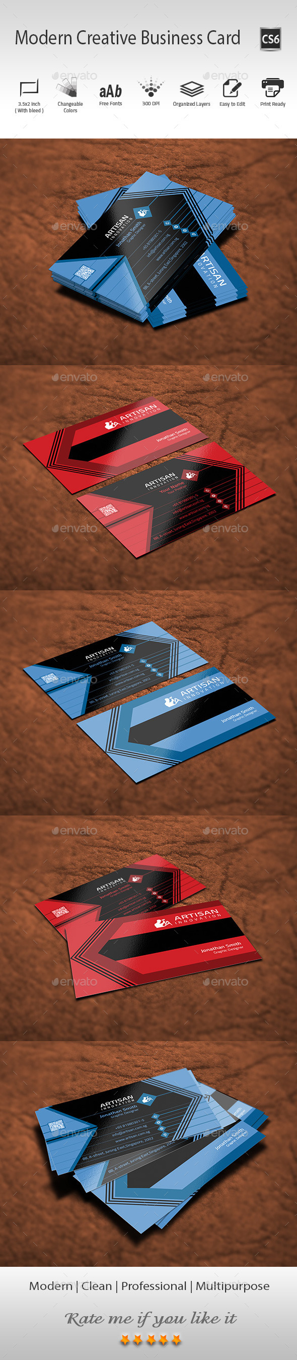 GraphicRiver Modern Creative Business Card 9199350 GraphicRiver Modern Creative Business Card 9199350