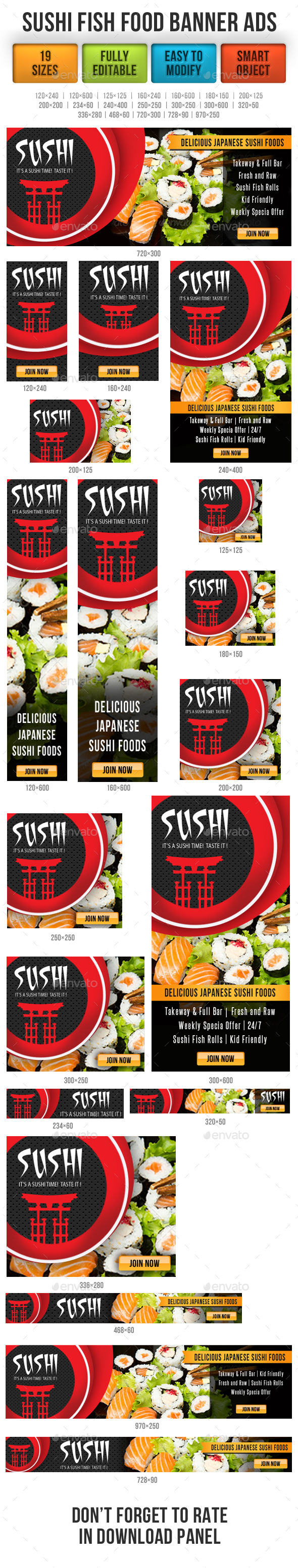 GraphicRiver Sushi Fish Food Banner Ads 9202283 GraphicRiver Sushi Fish Food Banner Ads 9202283
