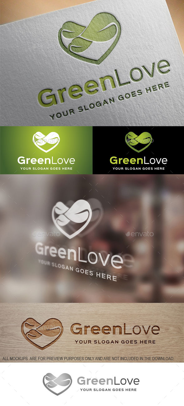 Green Love Logo Template (Nature)